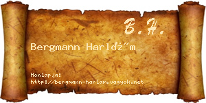 Bergmann Harlám névjegykártya